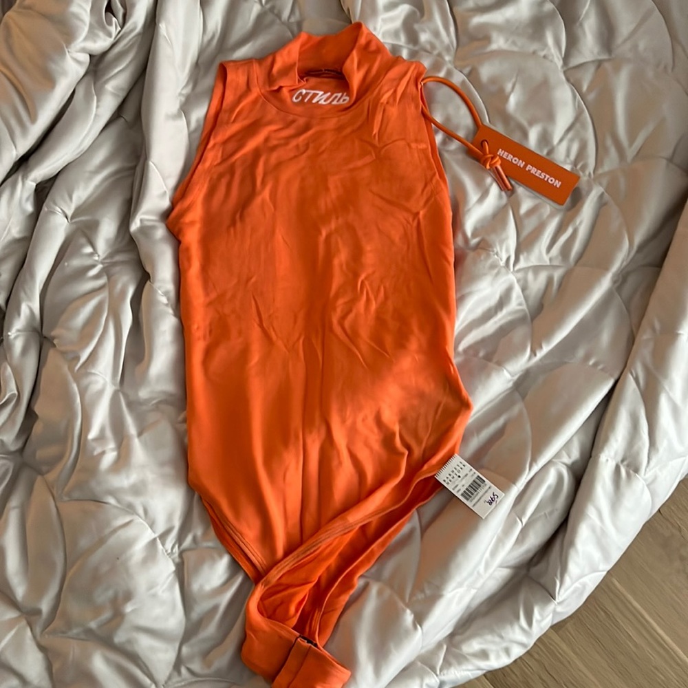 Heron Preston XL orange body suit. Very stretchy